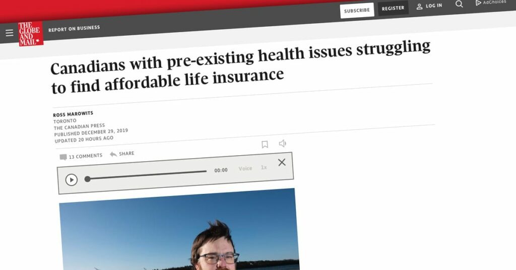 canadians with pre-existing health issues life insurance