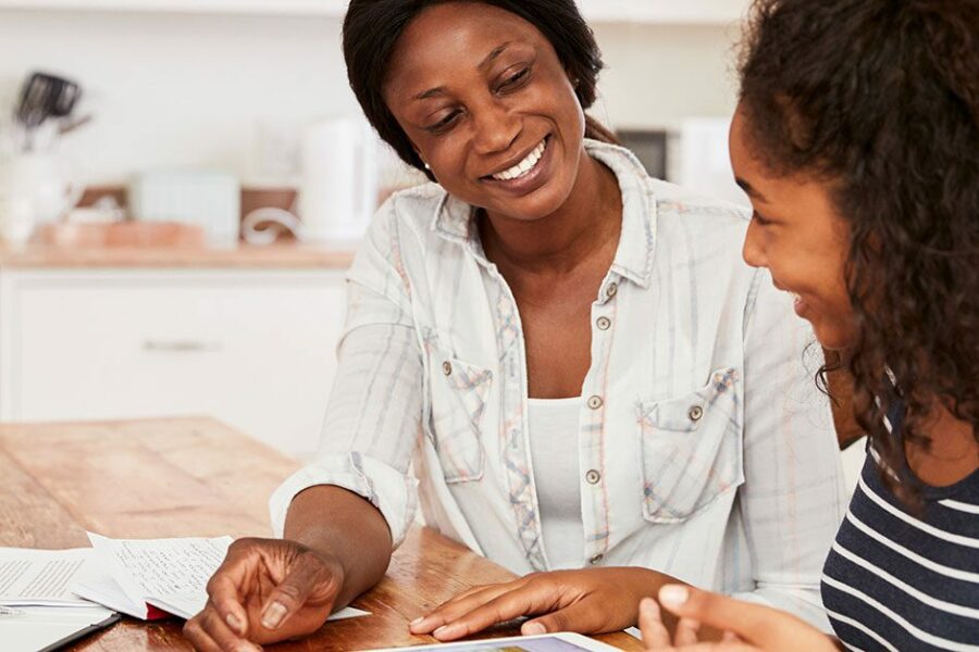 Parent discussing with daughter about Post Secondary education