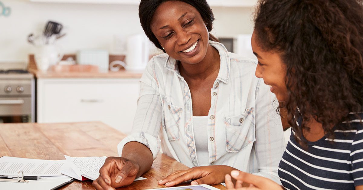 Parent discussing with daughter about Post Secondary education