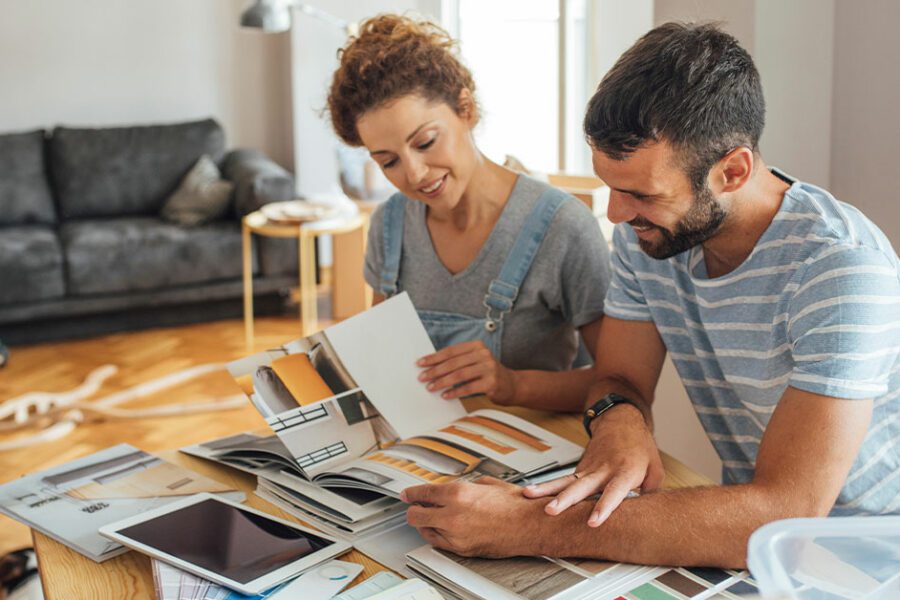 Couple deciding on home improvement
