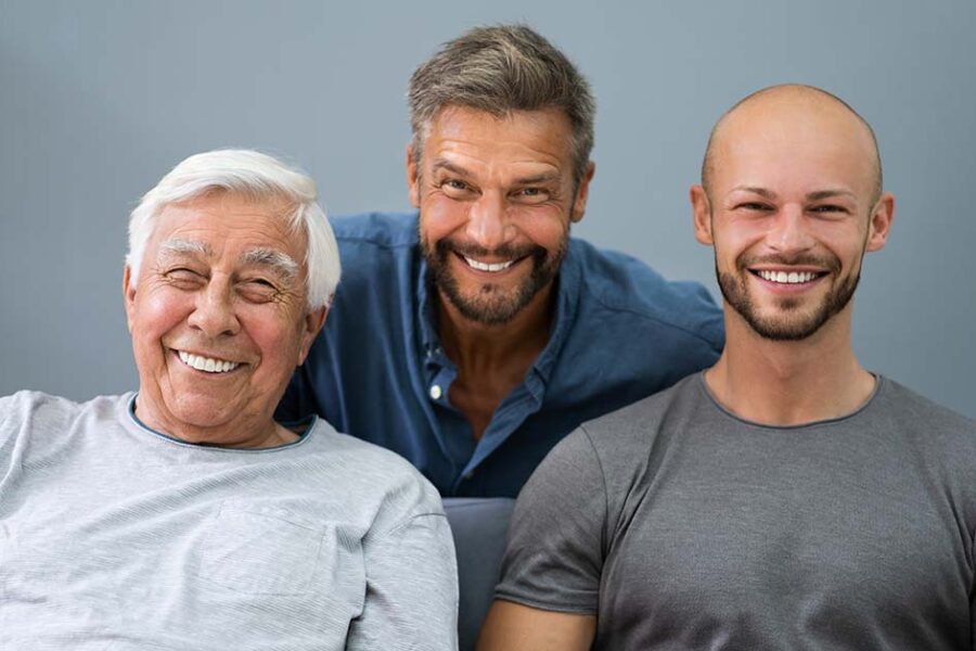 3 generations of healthy men